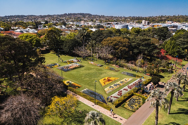 Toowoomba Carnival of Flowers - 2021 Aerial view of Laurel Bank Park